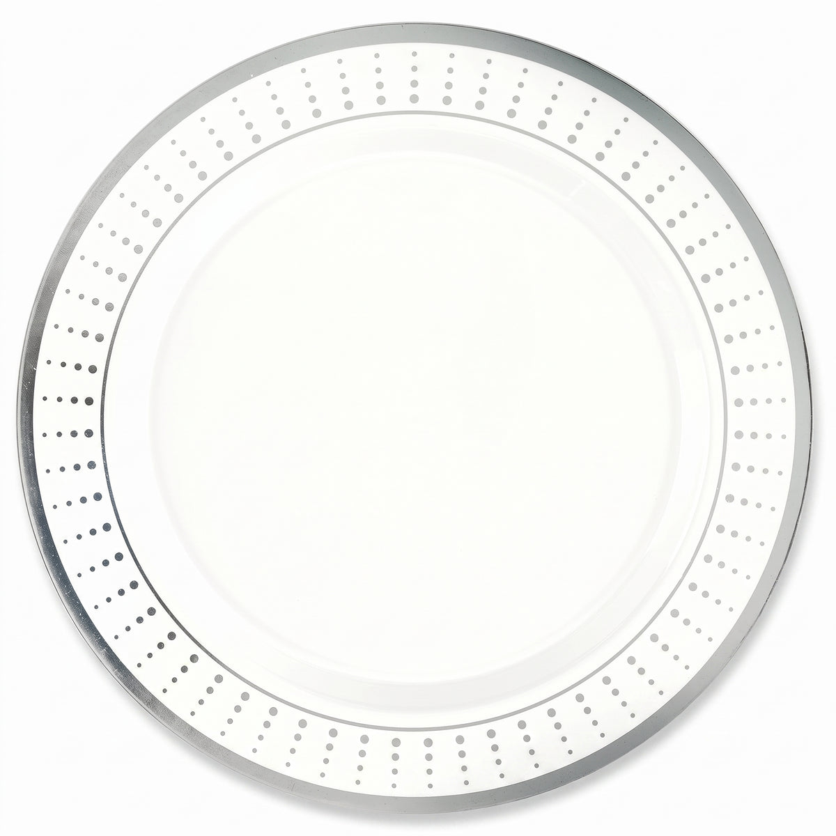 Premium Silver Dotted Dessert Plates - 7.5" (20-Pack)