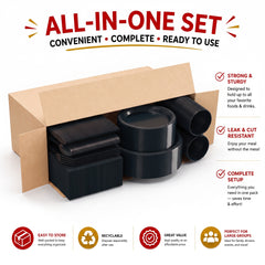 350 pcs disposable tableware set black