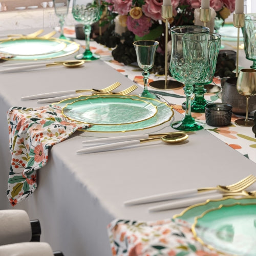 Mint/Gold Petal Plates | Combo Pack 20/20