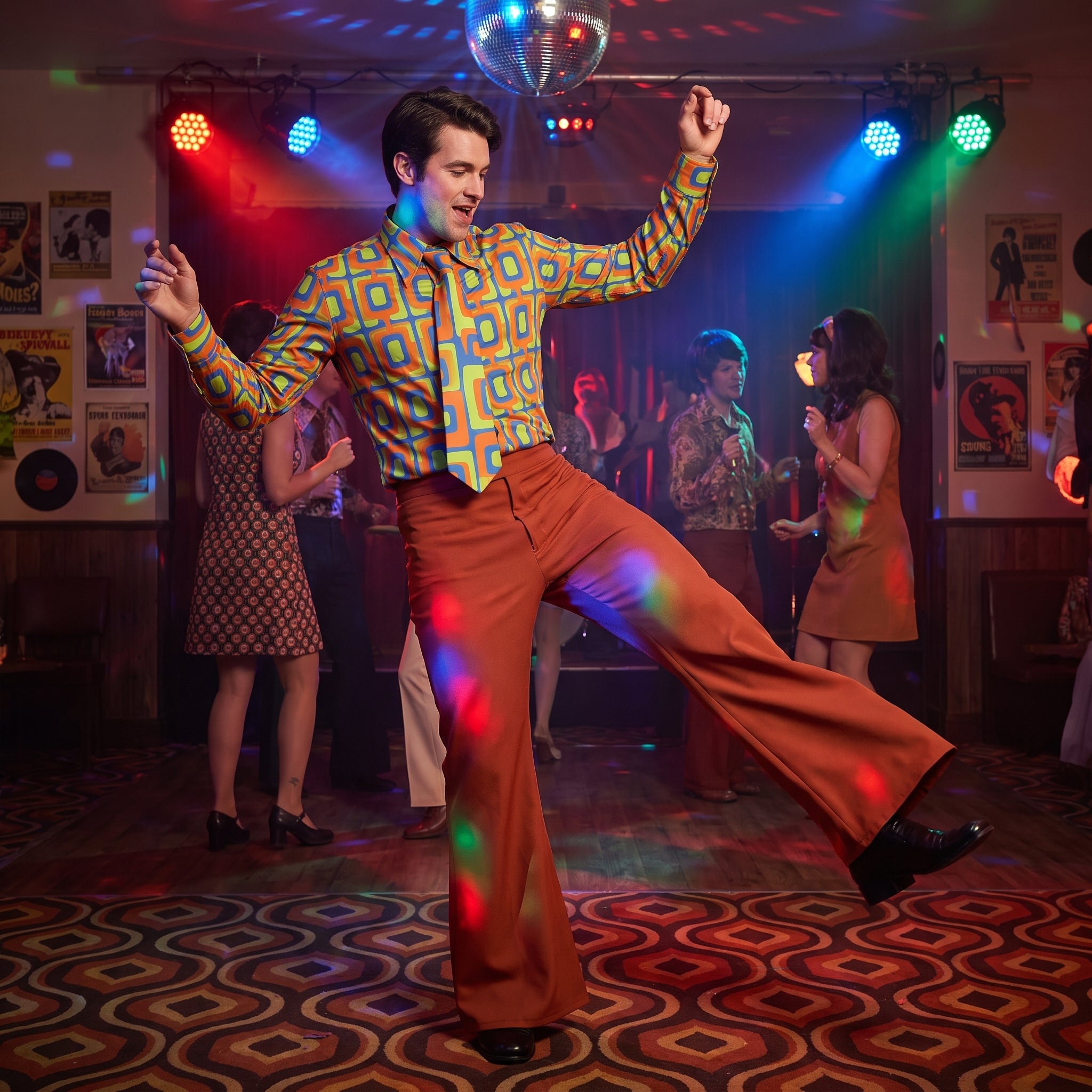 Men's 60s Groovy Costume Set - L/XL