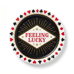 Casino "Feeling Lucky" Round Dessert Plates - 7" Paper, 8-Pack