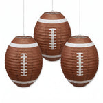 Football-Shaped Paper Lanterns - Set of 3