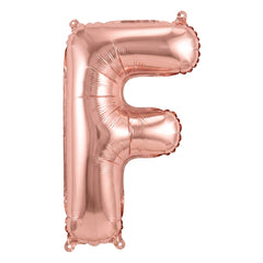 Rose Gold Foil Letter "F" Balloon - Super Shape
