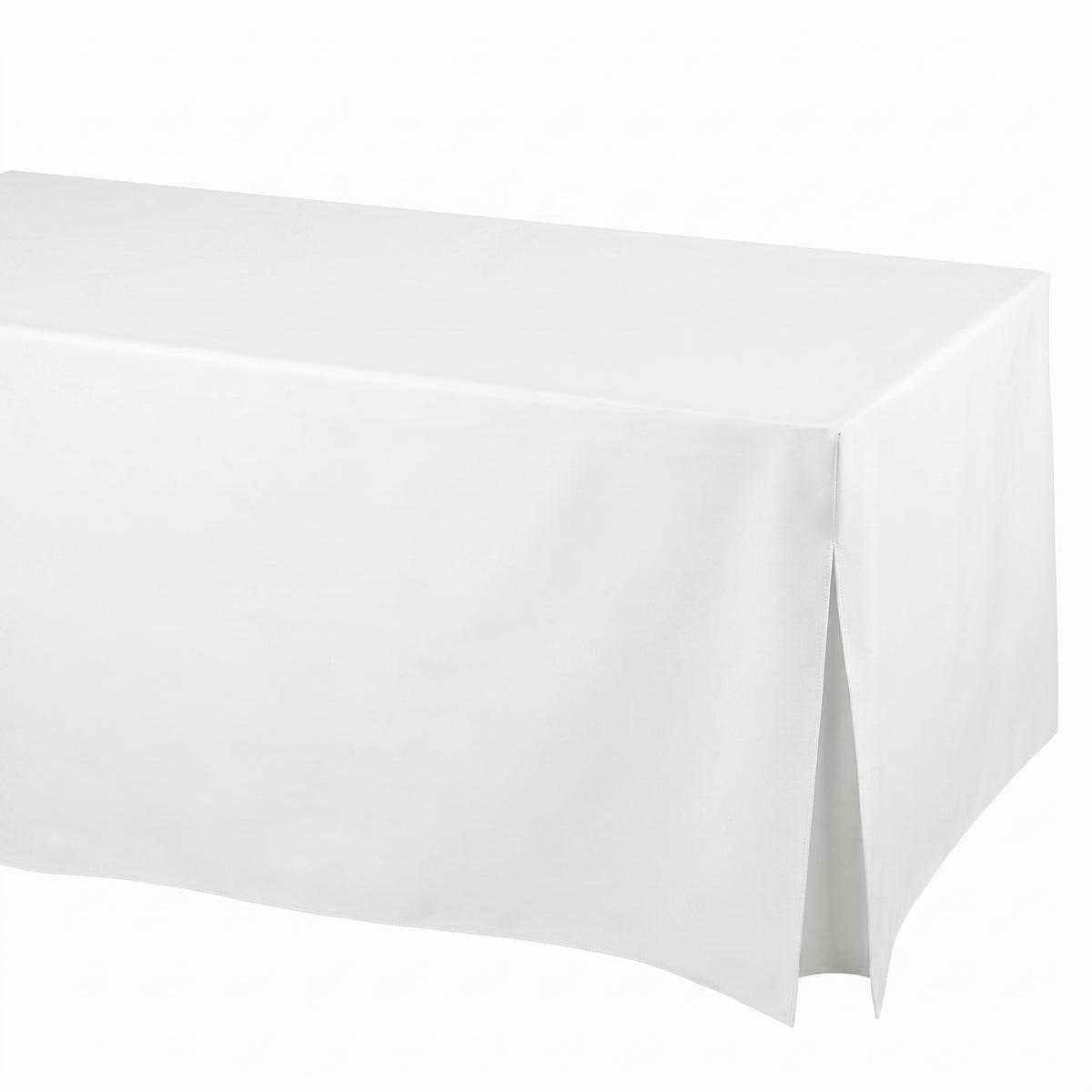 White Flannel-Backed Vinyl Fitted Table Cover, 72-Inch - 72 in.