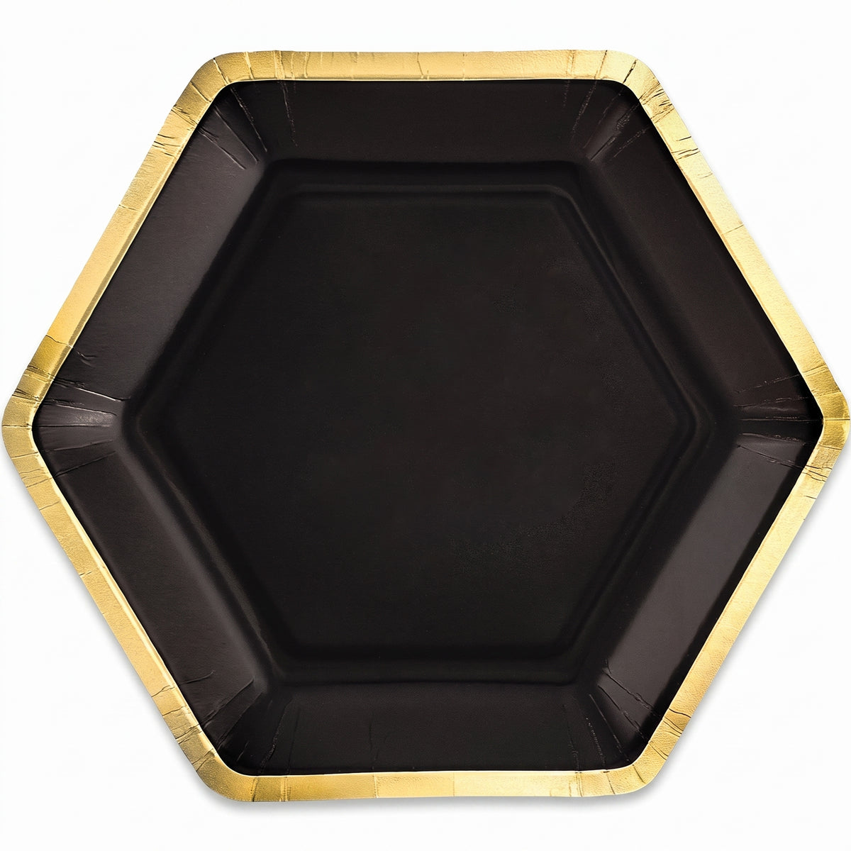 Black Metallic Hexagon 7" Appetizer Plates
