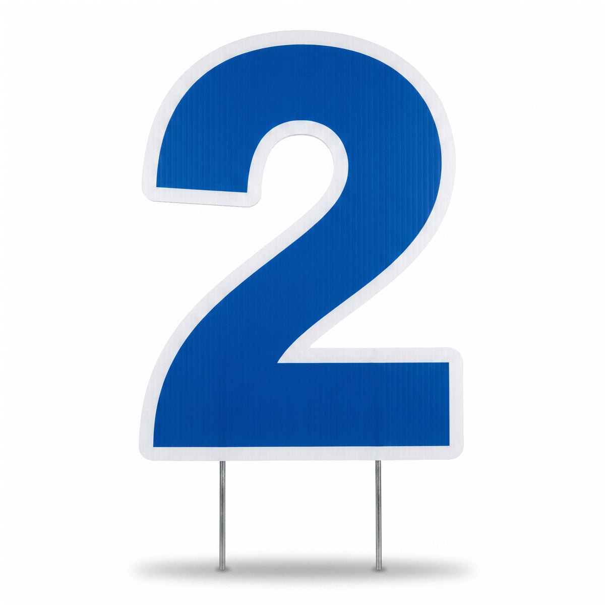 Bold Blue Number 2 Yard Sign