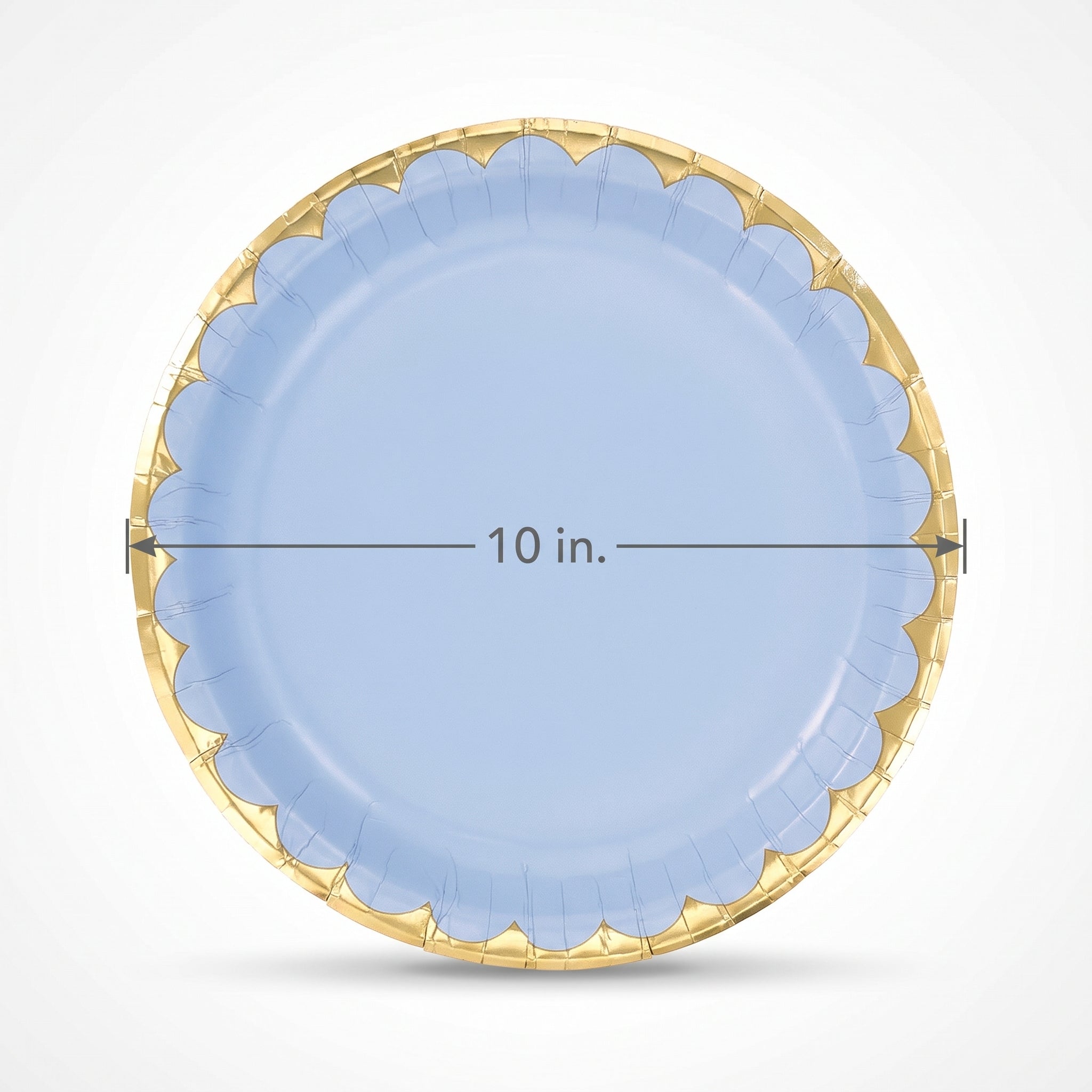 Elegant 10" Ice Blue and Gold Paper Plates