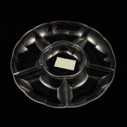 "12"" 6-Compartment Clear Tray"