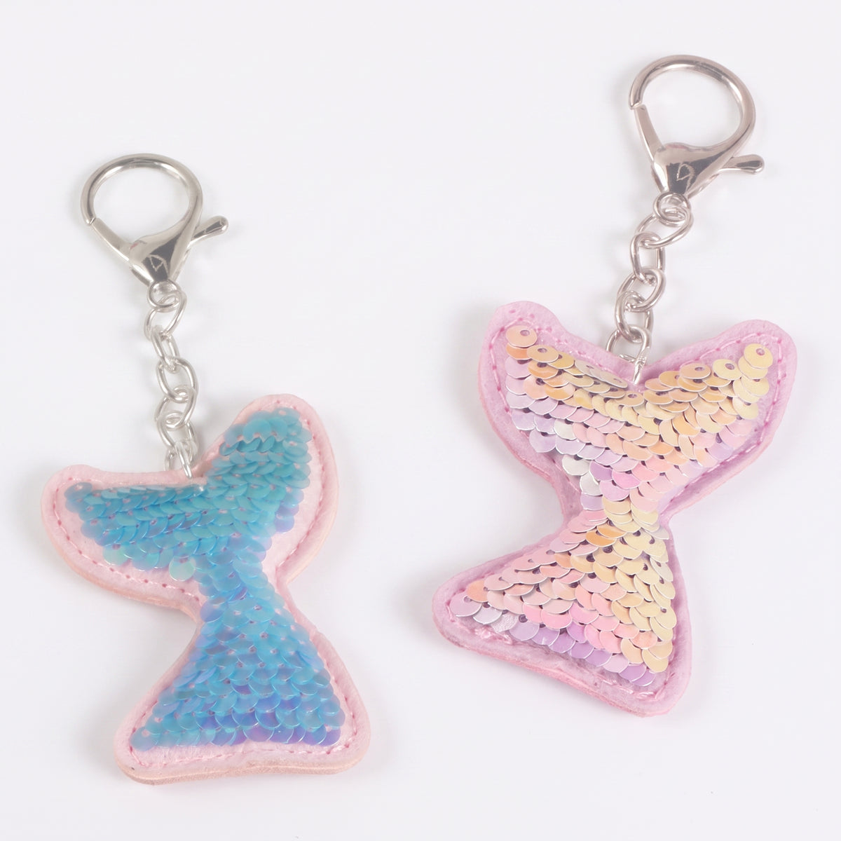 Shimmering Mermaid Sequin Keychains - 4-Pack Party Favors