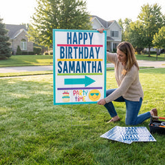 Giant Customizable Marquee "Happy Birthday" Yard Sign