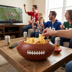 Football Plastic Serving Bowl - 14.25" Game Day Snack Holder