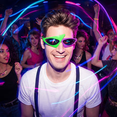 1980s Asymmetric Neon Costume Glasses