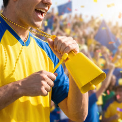 Yellow Clacker Necklace - Team Spirit Noisemaker Accessory