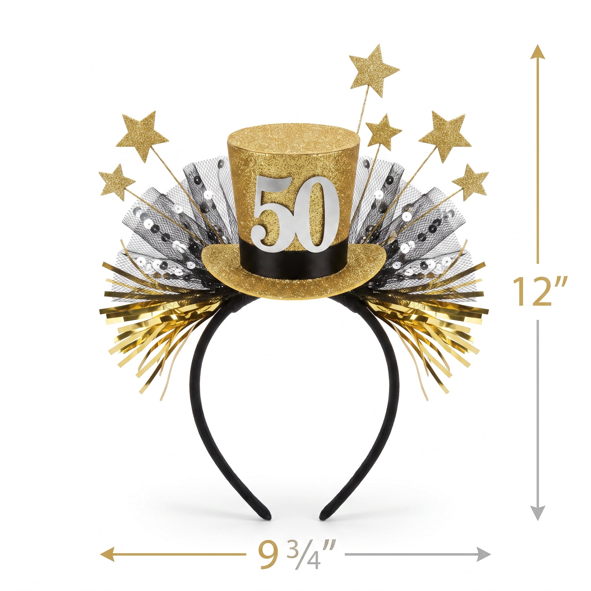 Regal 50th Birthday Celebration Fascinator Headband