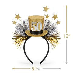 Regal 50th Birthday Celebration Fascinator Headband