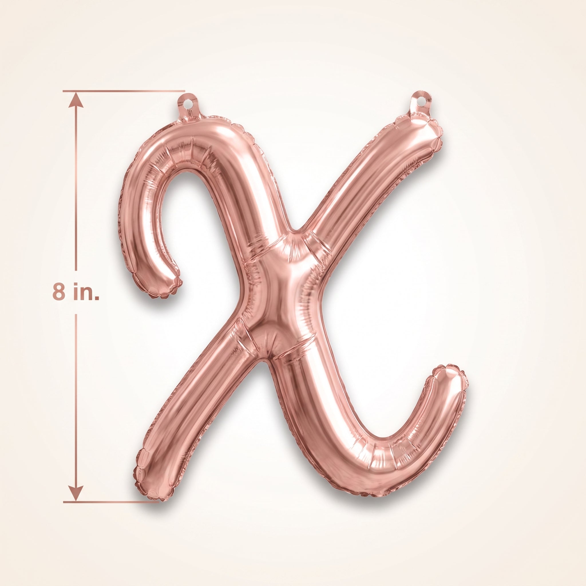 Rose Gold Script Letter "X" Balloon - 8-Inch Air-Filled Foil