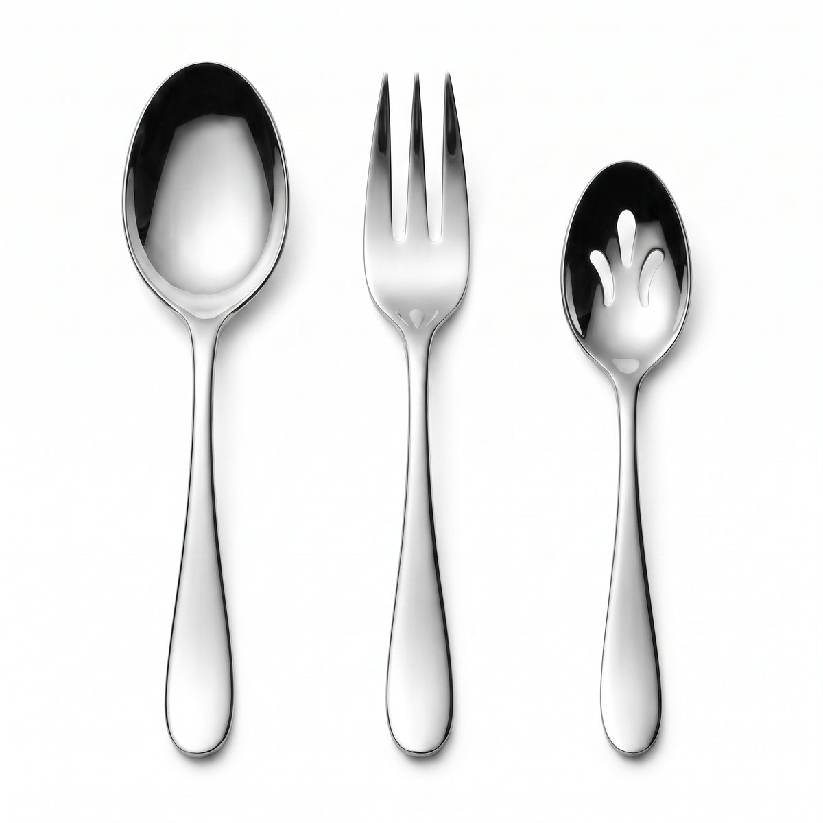 Elegant Silver Serving Spoon and Fork Set - 13 In. | 2 Count