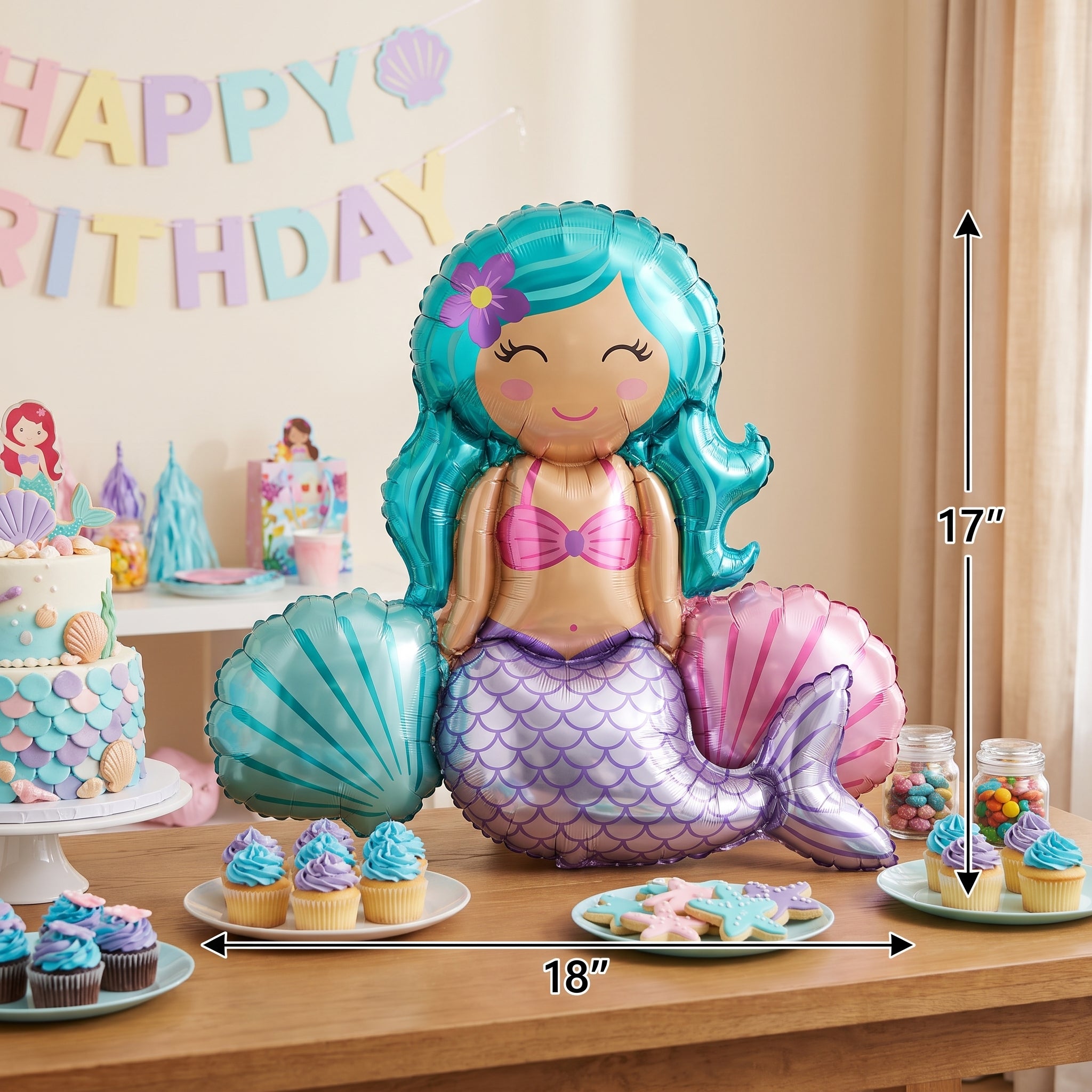 Shimmering Mermaid Metallic Balloon Sitter