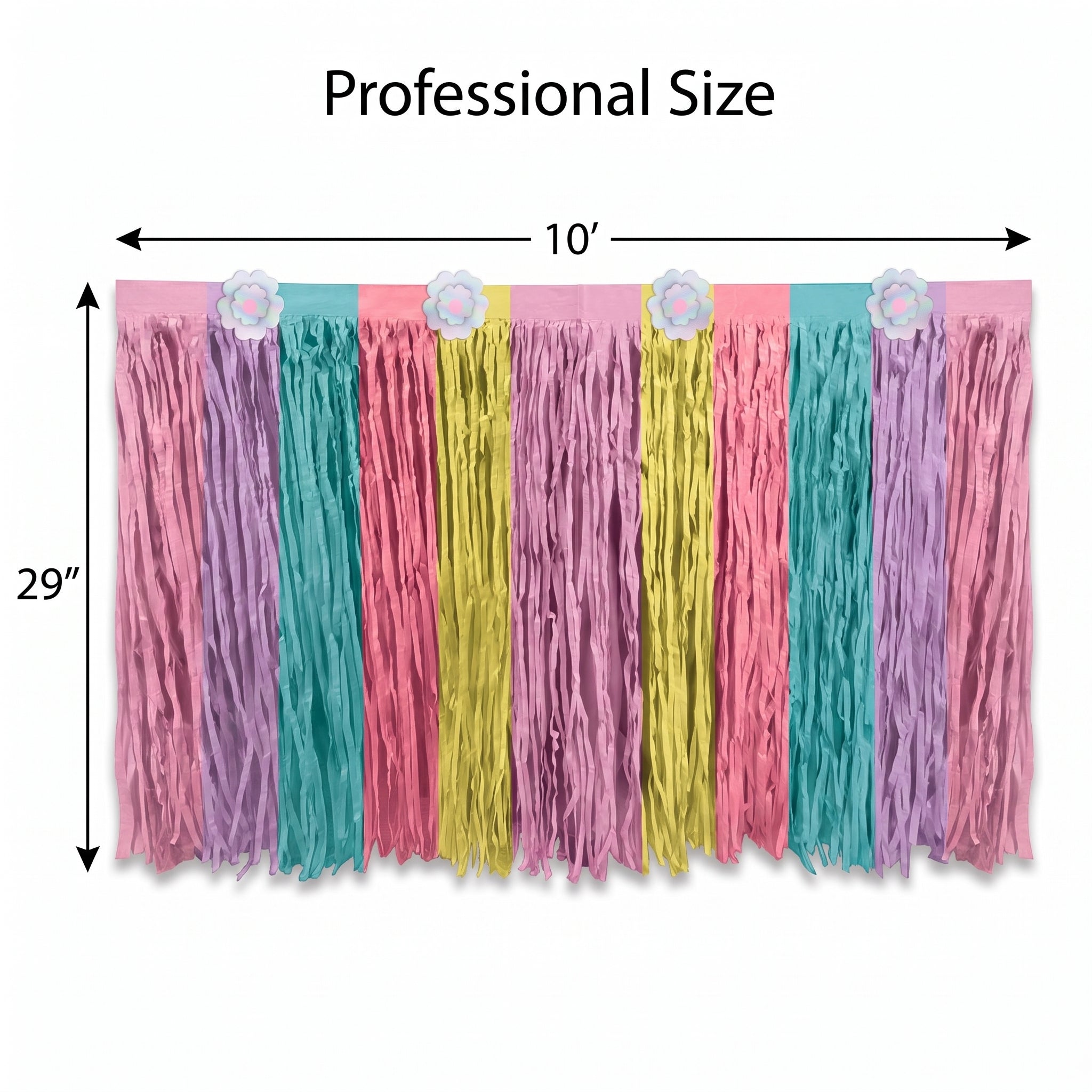 Enchanted Unicorn Paper Table Skirt with Iridescent Flowers