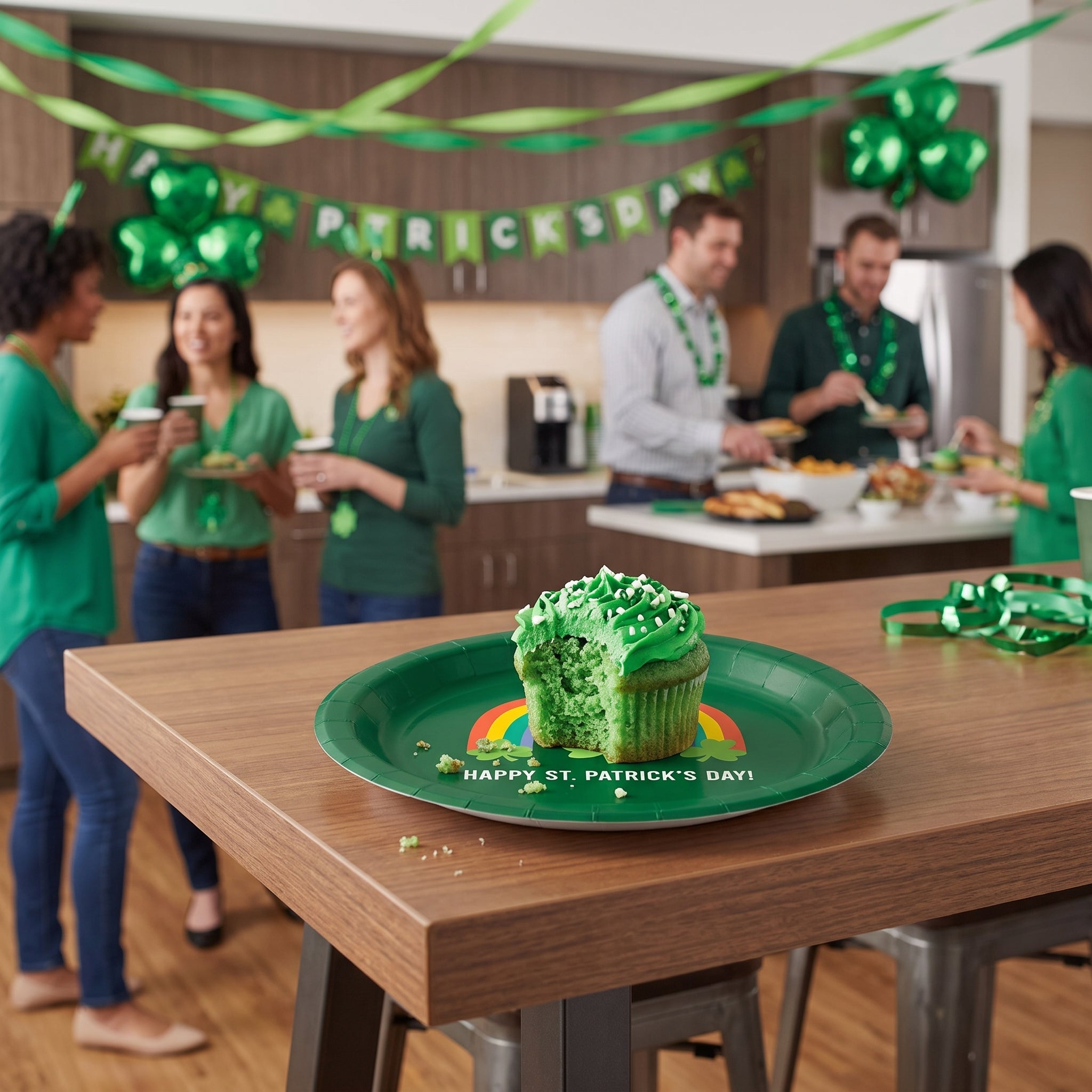 St. Patrick's Day Shamrock Paper Plates - 8.5" Round