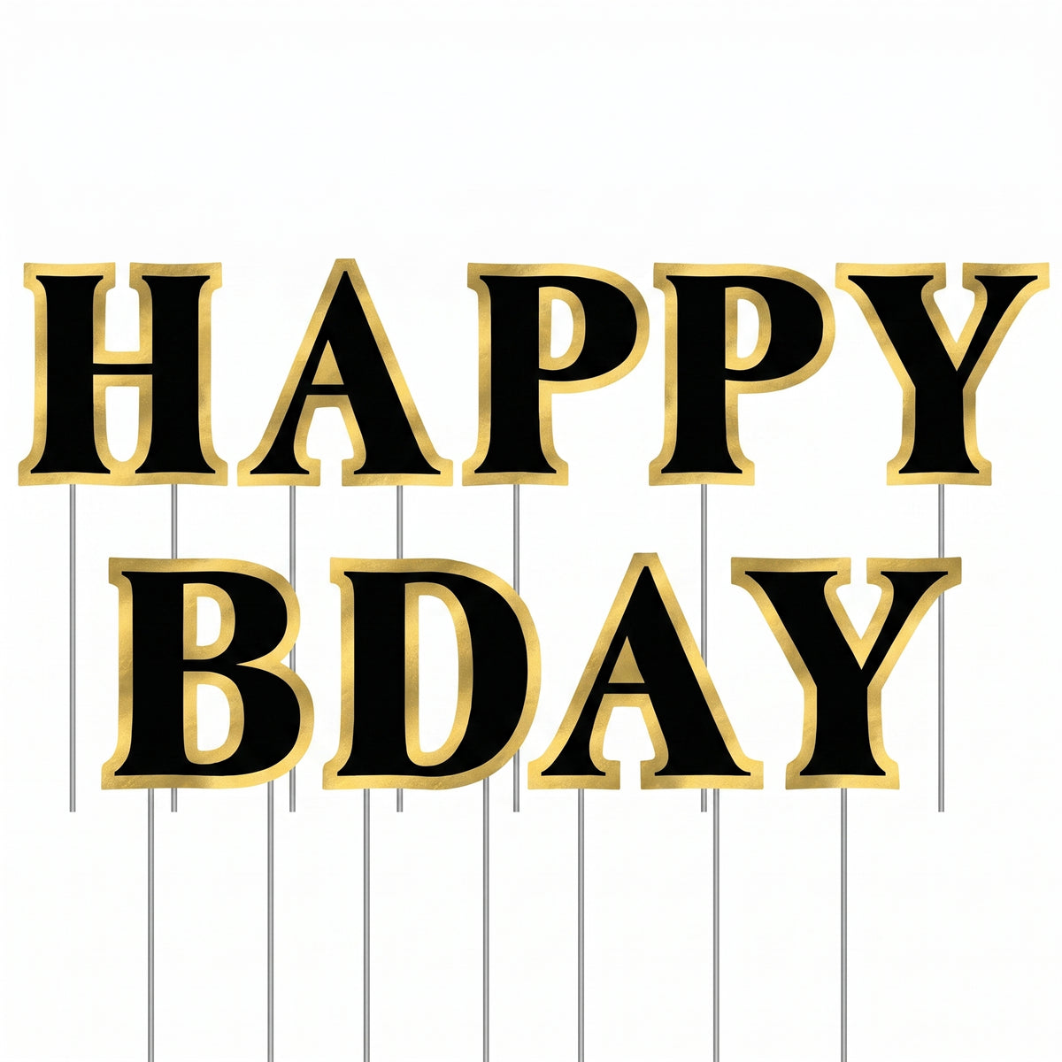 "Better with Age" Birthday Yard Sign - Black/Gold, 9-Piece Set