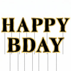 "Better with Age" Birthday Yard Sign - Black/Gold, 9-Piece Set