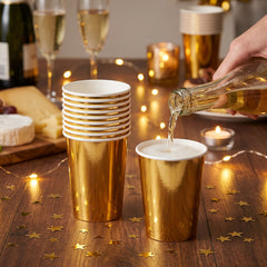 Gold 12oz Paper Cups - Trend Collection