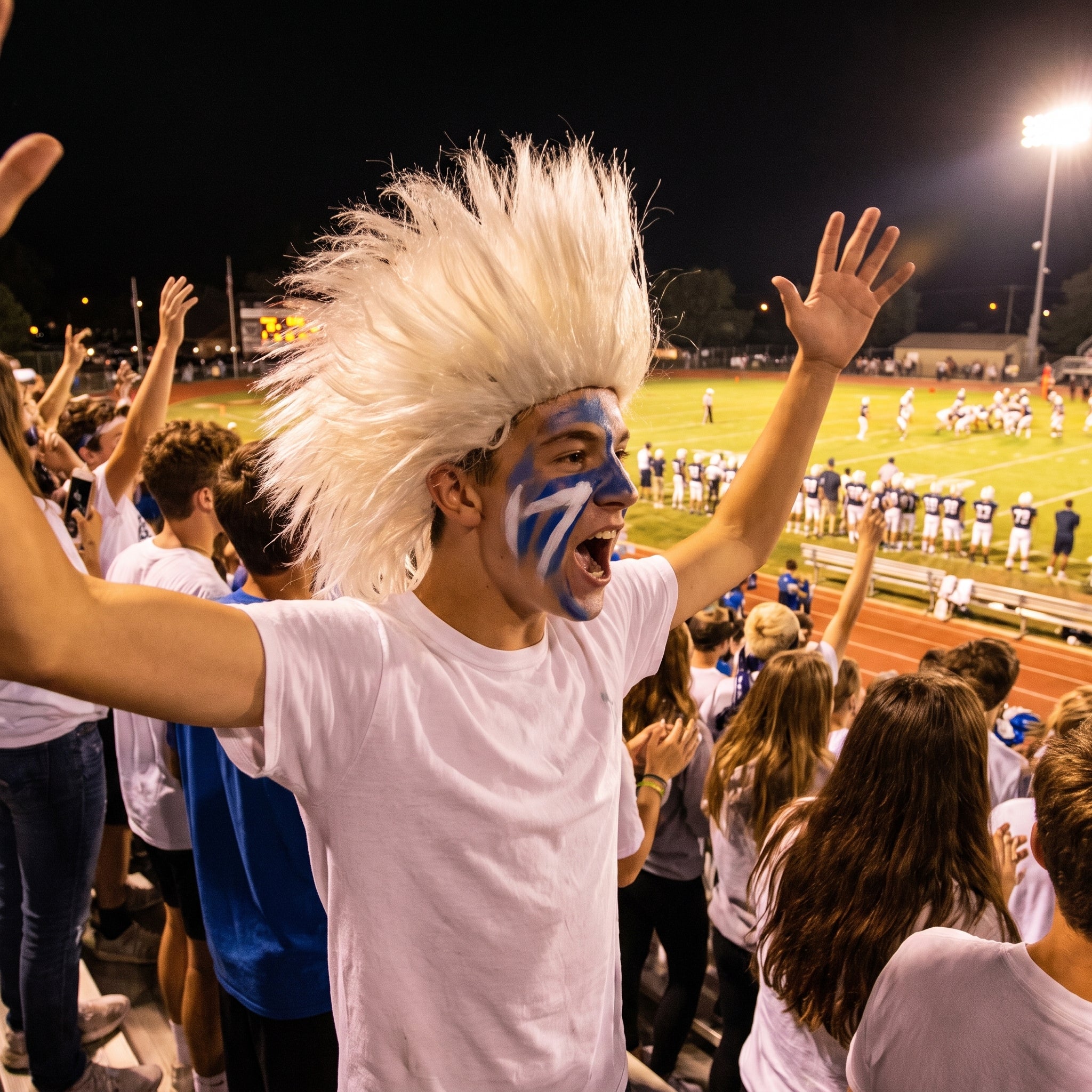 Wild Team Spirit White Crazy Wig