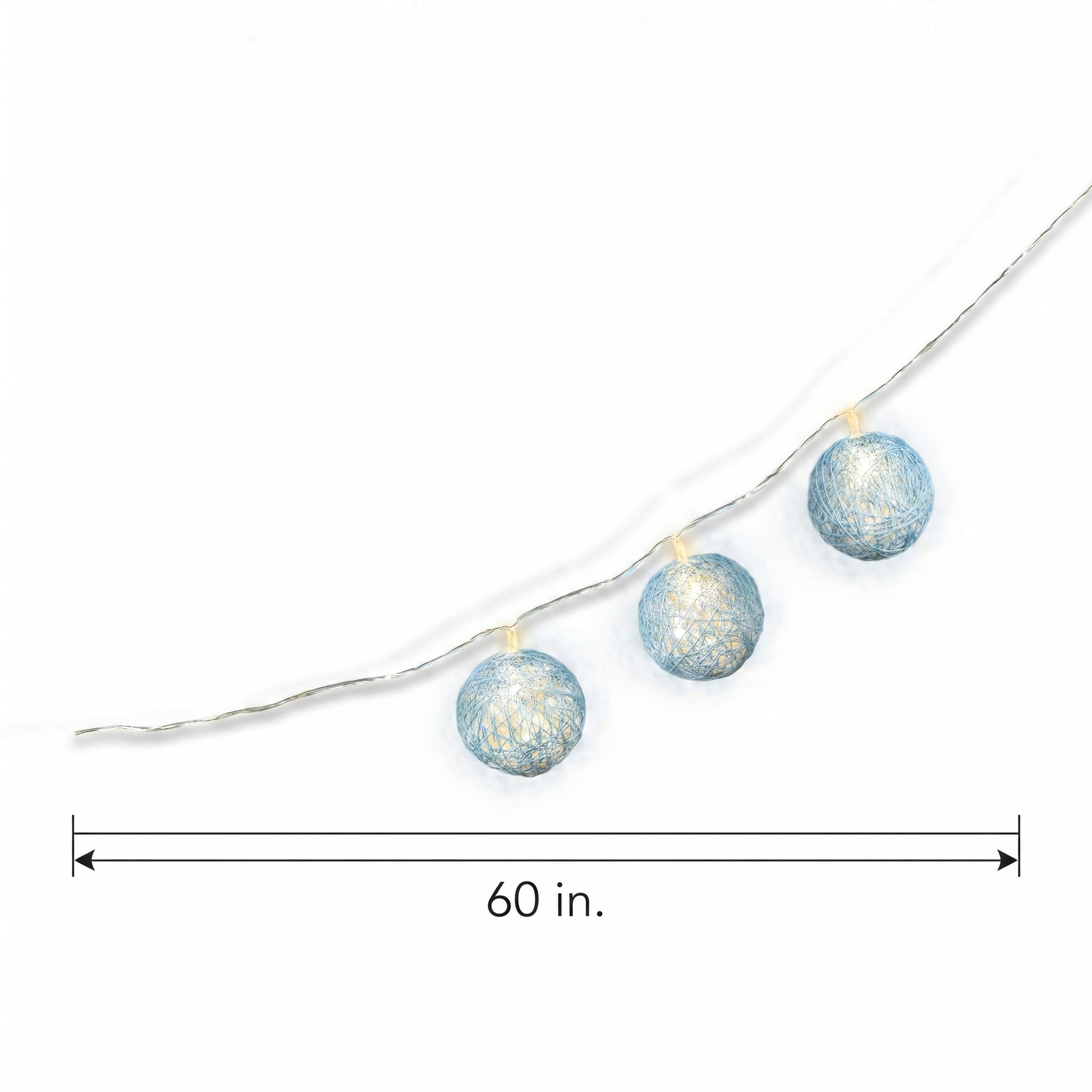 Blue Woven Ball LED String Lights, 5-ft, Battery Operated