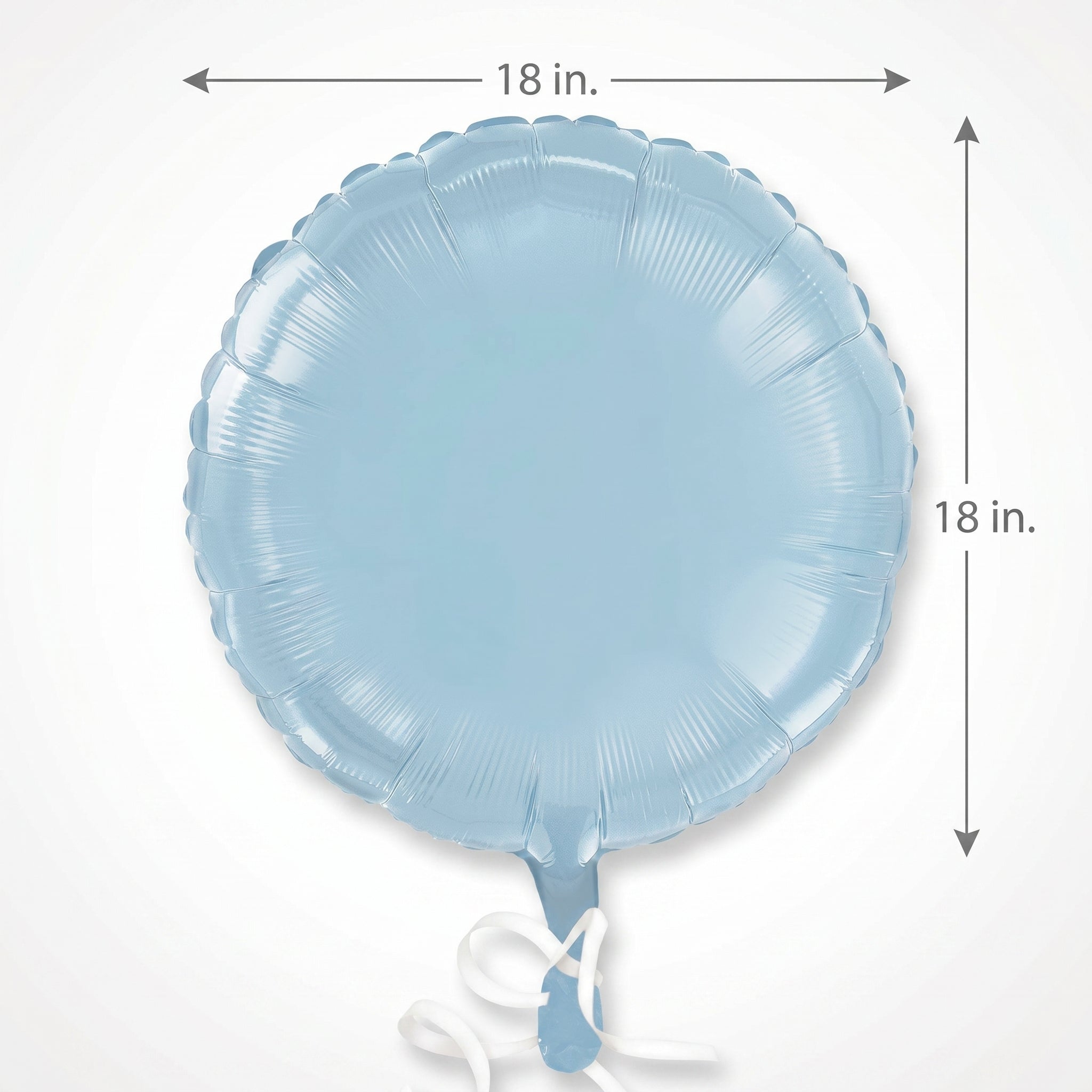 Pastel Blue Foil Balloon 18 Inch Round - Self-Sealing Light Blue Mylar Balloon with Ribbon for Baby Shower, Gender Reveal, Birthday Party Decorations