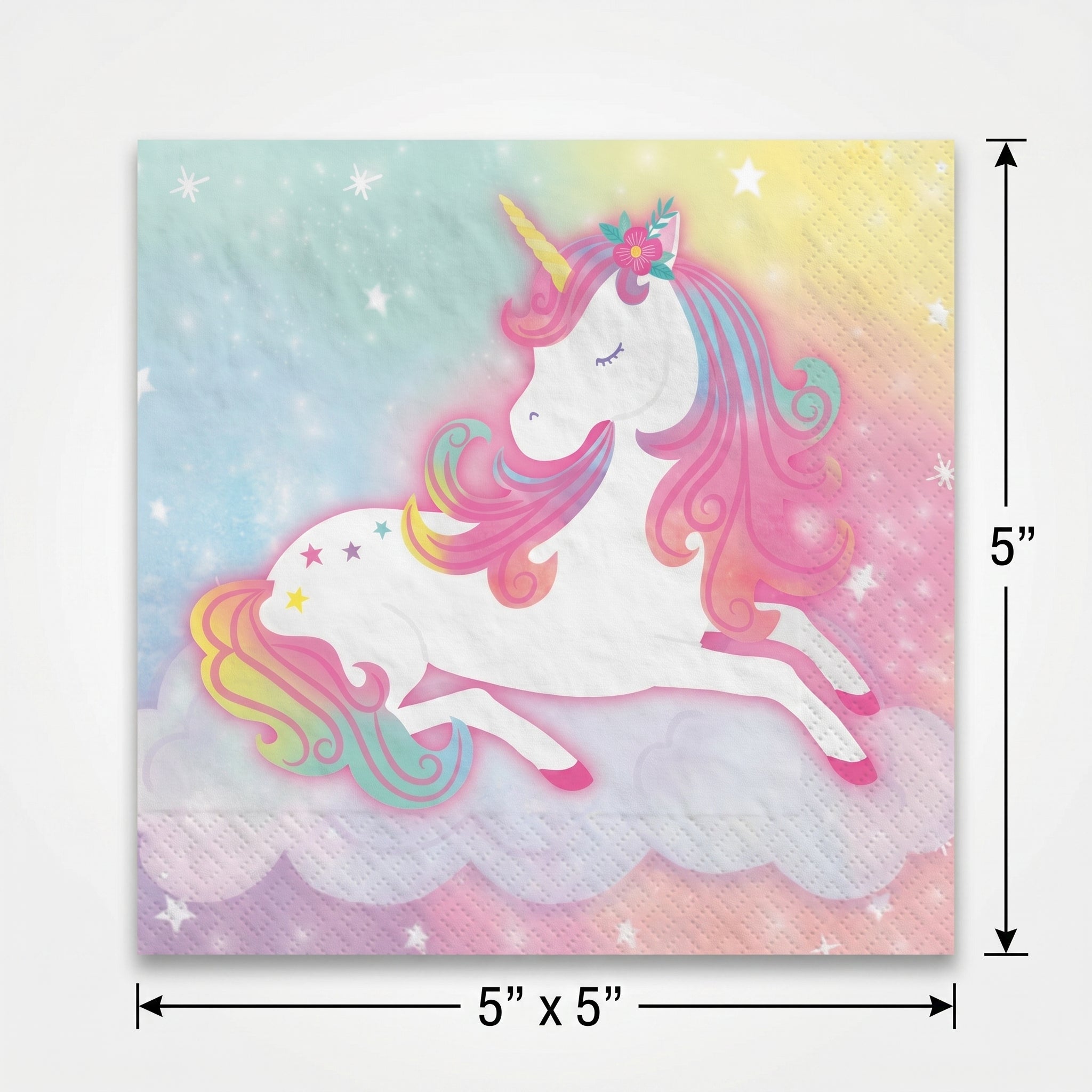 Enchanted Unicorn Beverage Napkins - 16 Pack - 5 In. X 5 In.