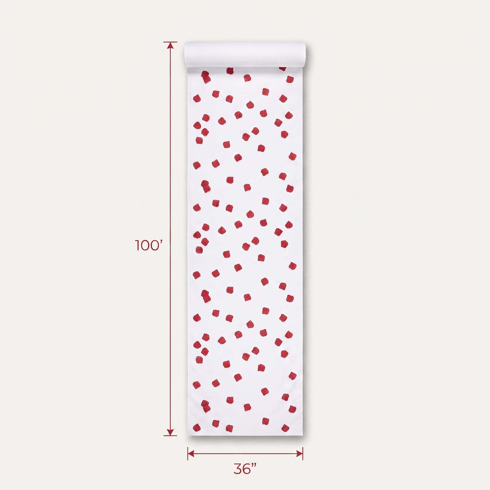 Elegant White Wedding Aisle Runner with Floral Design - 3x100 ft