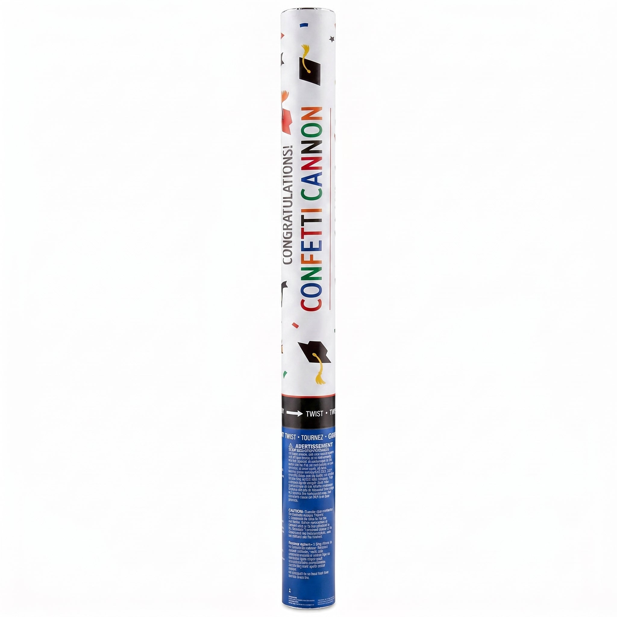 Giant Graduation Confetti Cannon Popper - Multicolor