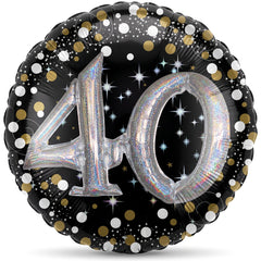 Sparkling 40th Birthday Metallic Balloon