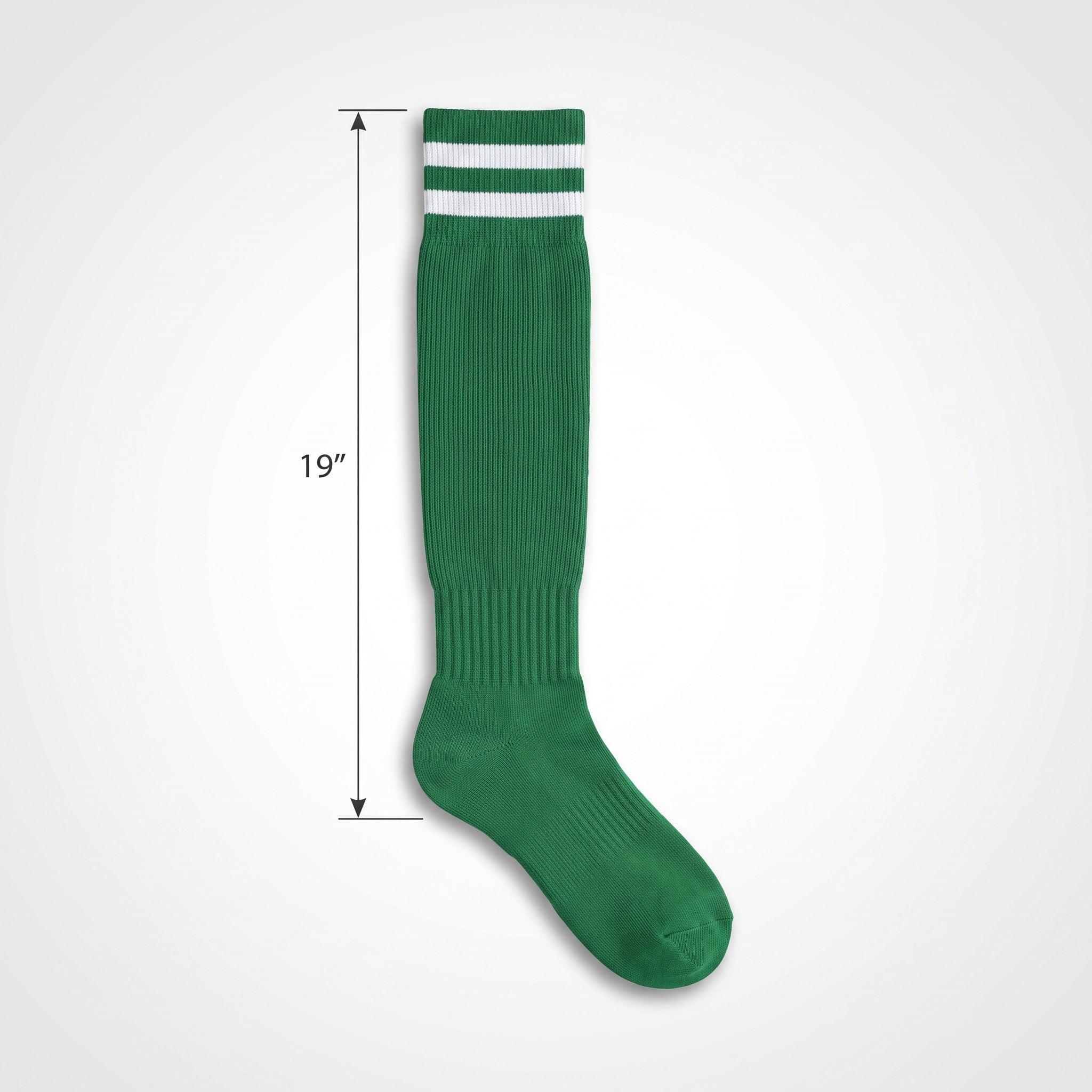 Festive Green Striped Knee-High Athletic Socks