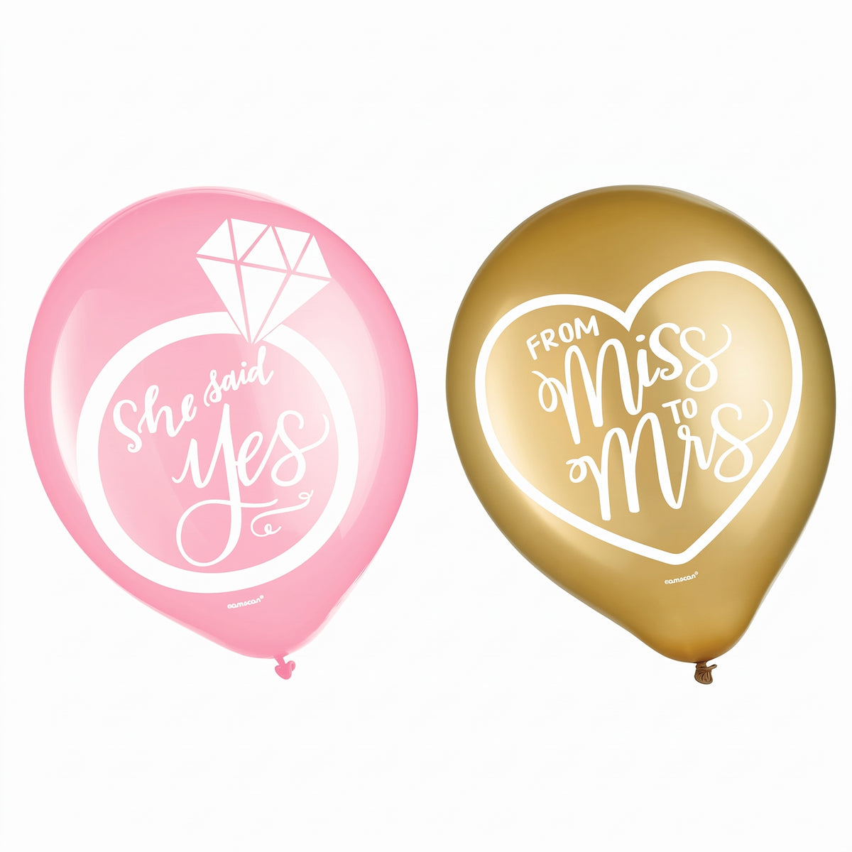 Mint To Be Wedding Balloons, Pink & Gold, 12-Inch, 15-Pack