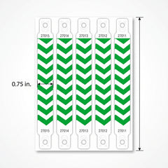Chevron Green Waterproof Wristbands - 500 Pack