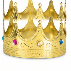 Bejeweled Royal Gold Crown Tiara - Costume Accessory