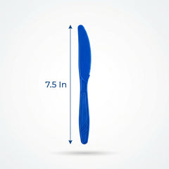 Bright Royal Blue Plastic Knife - 7.5 in.