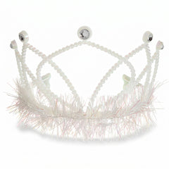 White Tinsel Trim Tiara - Perfect for Team Spirit & Everyday Royalty
