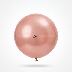 Elegant Rose Gold Pearl Latex Balloons - 24", 4 Pack