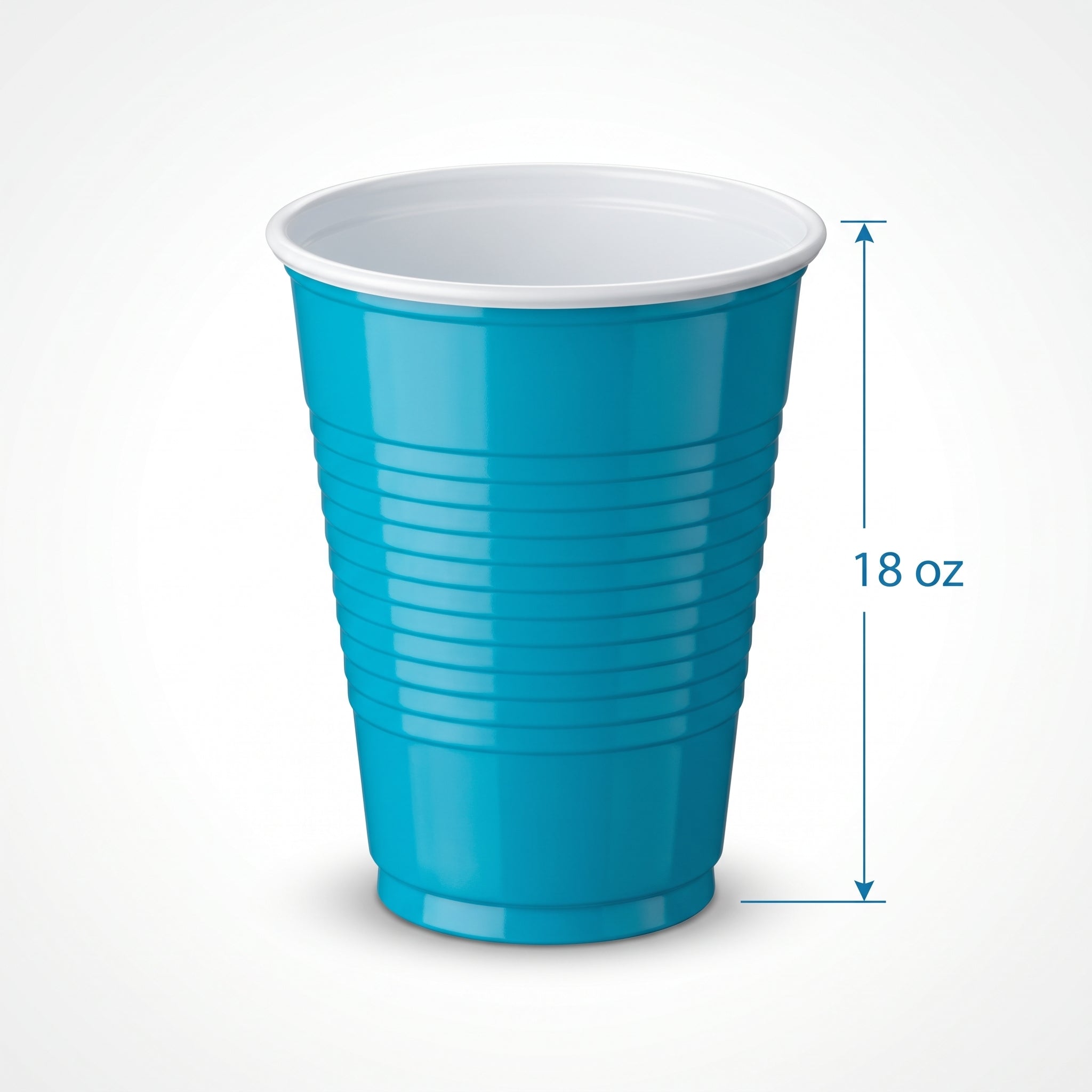 Caribbean Blue 18oz Plastic Party Cups