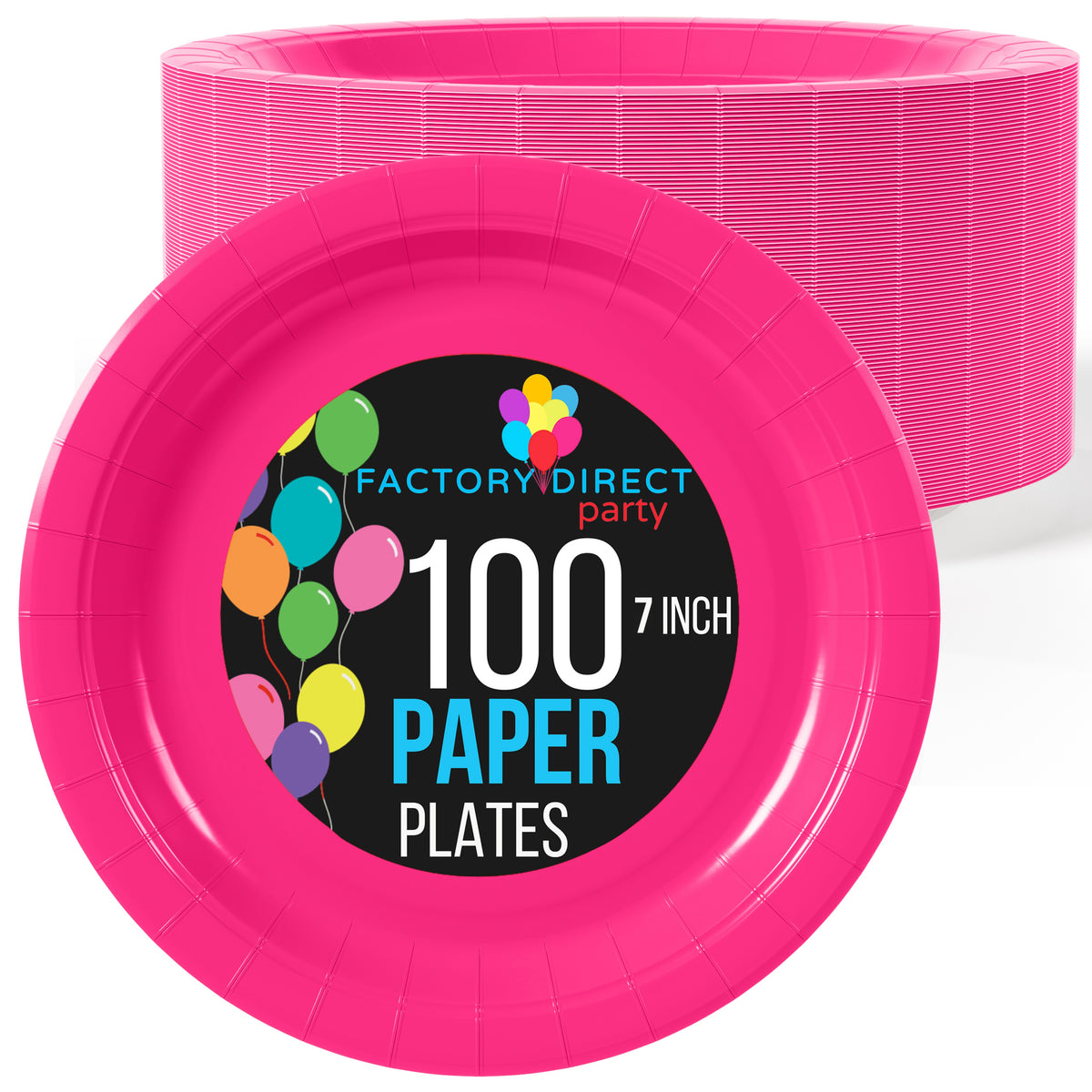 7 In. Cerise Paper Plates | 100 Count