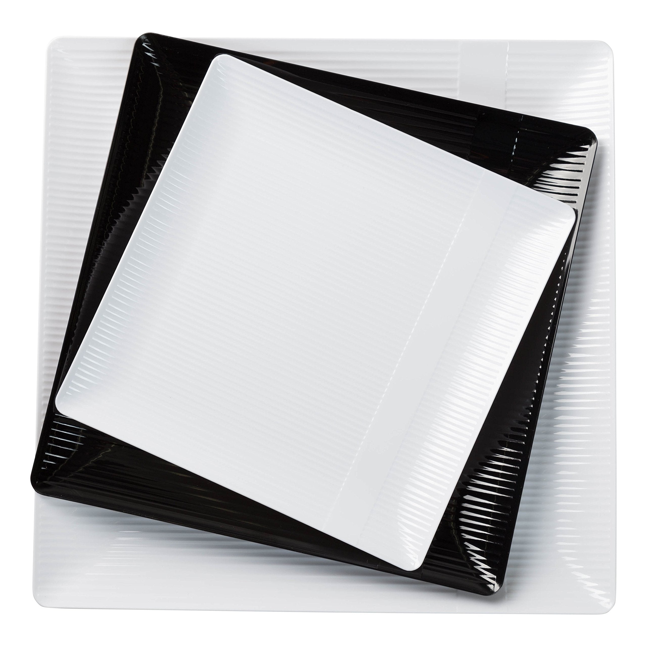 6.5 In. Zen Ridged White Square Plastic Plates | 120 Count