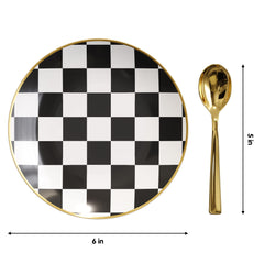 6 In. Checkerboard Plastic Plates | 10 Count