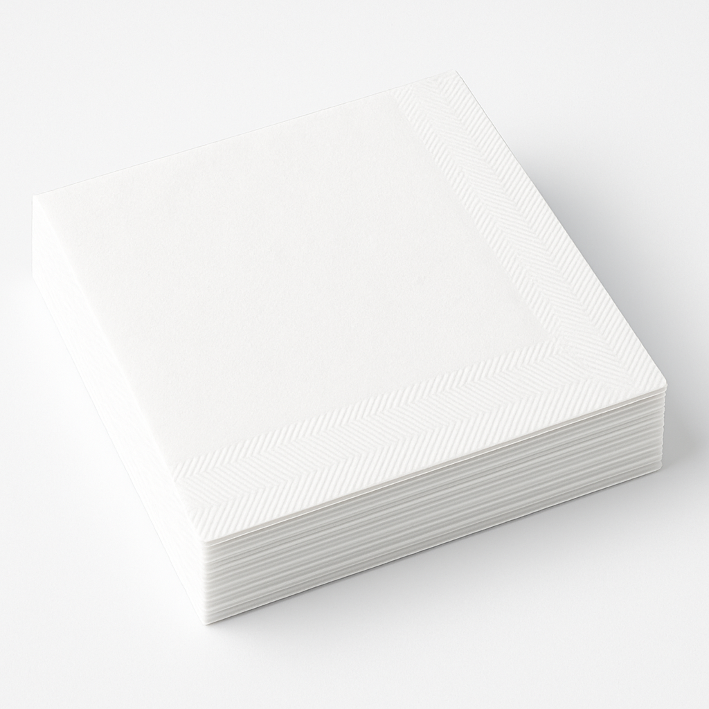 Classic White Beverage Napkins - Solid Color