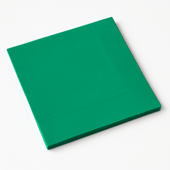 Festive Green Solid Color Beverage Napkins