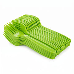 Kiwi Green Plastic Forks - 7.5 in. - 20 Pack