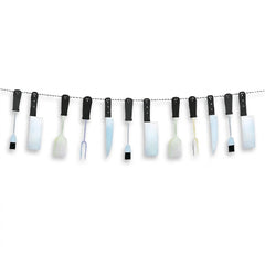 Summer BBQ Utensil Hanging Banner, 7.5 ft
