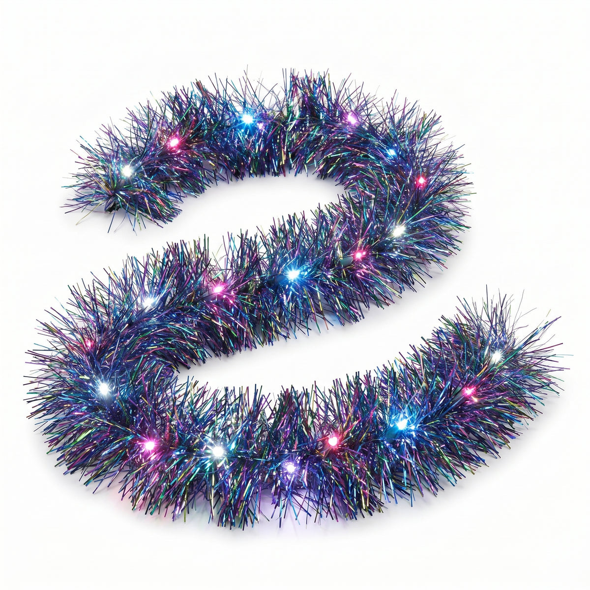 Starlight LED Light Up Tinsel Garland, 9-ft, Multicolor for New Year's Eve